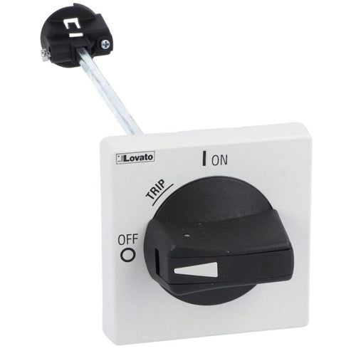 Lovato SM1X18B200R, IP65 (4X) Padlockable Door Coupling Handle for SM1R..., Black Complete with Rod Length 200mm/7.87in