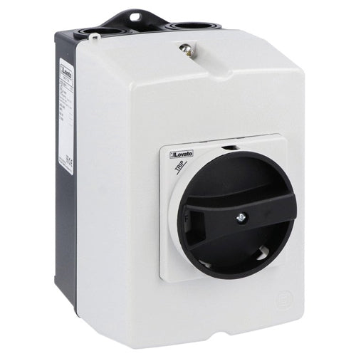 Lovato SM1Z1710R, Surface Mount Enclosures IP65 (4X) for SM1R..., With Black Rotary Actuator, Width 100mm/3.94in