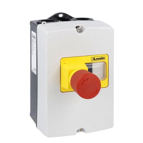 Lovato SM1Z1712P, Surface Mount Enclosure IP65 (4X) For SM1P, Width 100mm, With Button For Emergency Stop