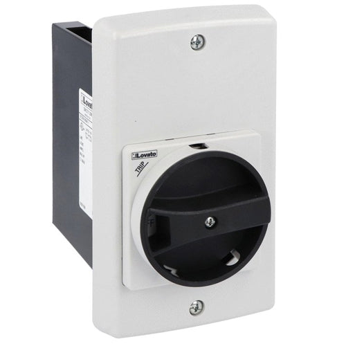 Lovato SM1Z1720R, Flush Mount Enclosures IP65 for SM1R (UL Type 4X), With Rotary Actuator Black, Width 87mm/3.42in