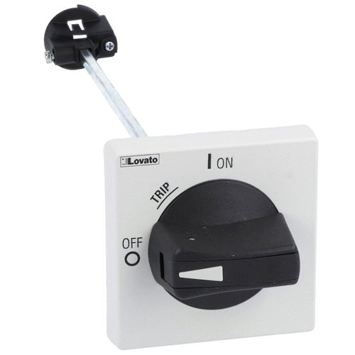 Lovato SM2X18B200R, IP65 (4X) Padlockable Door Coupling Handle for SM2... and SM3…., Black Complete with Rod Length 200mm/7.87in