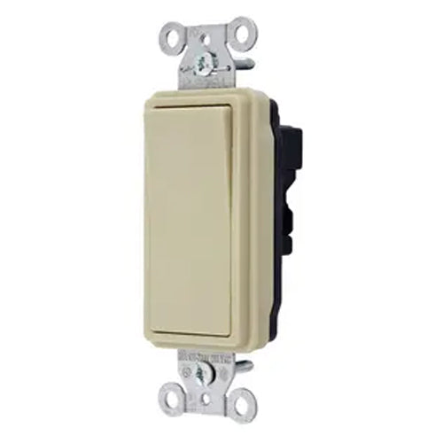 Hubbell SNAP2103INA, Industrial/Commercial Grade, SNAPConnect Series, Decorator Switch, Three Way, 15A 120/277V AC, Ivory
