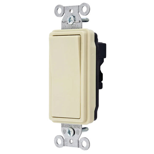 Hubbell SNAP2101LANA, Industrial/Commercial Grade, SNAPConnect Series, Decorator Switch, Single Pole, 15A 120/277V AC, Light Almond
