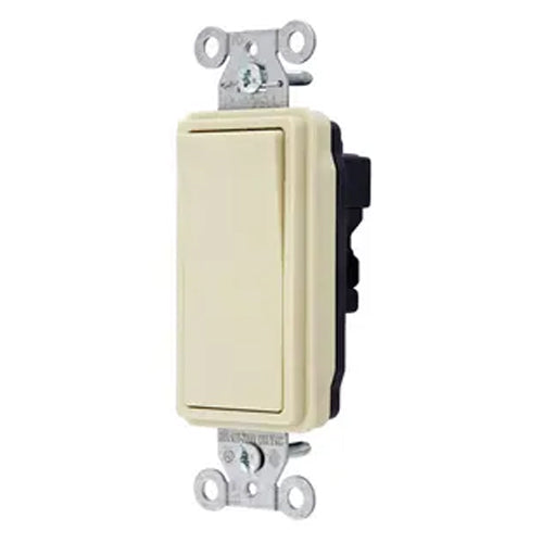 Hubbell SNAP2103LANA, Industrial/Commercial Grade, SNAPConnect Series, Decorator Switch, Three Way, 15A 120/277V AC, Light Almond