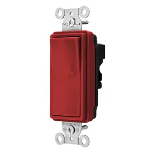 Hubbell SNAP2103RNA, Industrial/Commercial Grade, SNAPConnect Series, Decorator Switch, Three Way, 15A 120/277V AC, Red