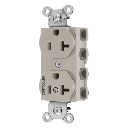 Hubbell SNAP5362C1LA, SNAPConnect Permanently Marked Receptacles, Duplex, One Controlled Face, Split Circuit Hot Tab, 20A 125V, 5-20R, 2-Pole 3-Wire Grounding, Light Almond