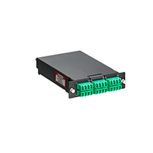 Leviton SPLCS-24V, SDX Pigtail Fusion Metal Splice Module, Pre-Loaded with Duplex LC Adapters (Green) and 24-Fiber OS2 LC/APC Individual Pigtails, Includes 40mm Splice Sleeves