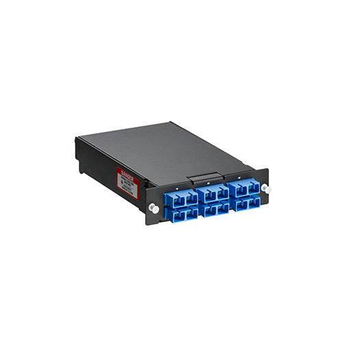Leviton SPSCS-12L, SDX Pigtail Fusion Metal Splice Module, Pre-Loaded with Duplex SC Adapters (Blue) and 12-Fiber OS2 SC/PC Individual Pigtails, Includes 40mm Splice Sleeves