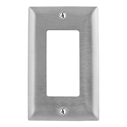 Hubbell SS26, Decorator Wallplates for Style Line Receptacle, 1-Gang, 302/304 Stainless Steel