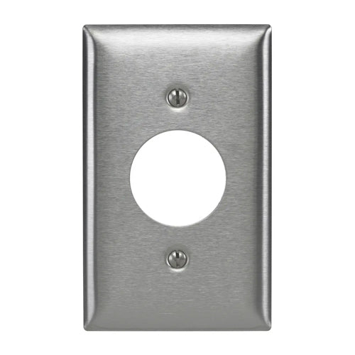 Hubbell SS7L, Single Receptacle Wallplate, Stainless Steel 430