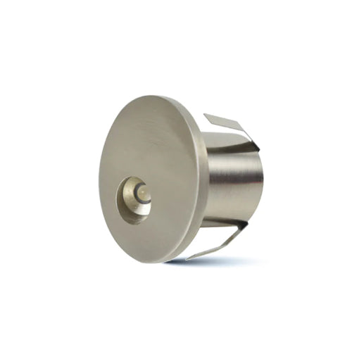 ORTECH STR1W-SN, 2'' Round LED Step Light, 12VDC, 1W, 20LM, 3000K/5000K, 60º Beam Angle, 80CRI, Satin Nickle