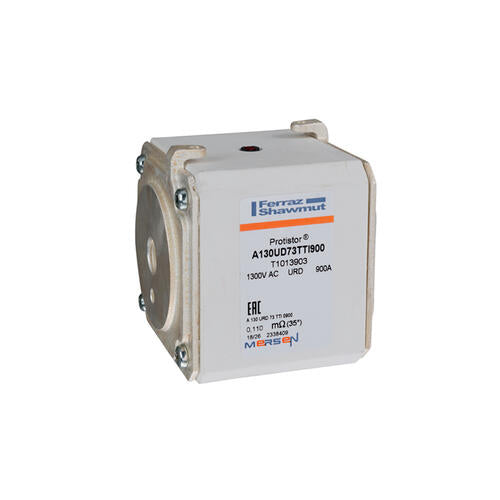 Mersen T1013903, Square Body High-Speed Fuse,Fast Acting, Size 73 aR, 1200/1300VAC, 900A, With Striker Flush ends UNC threads