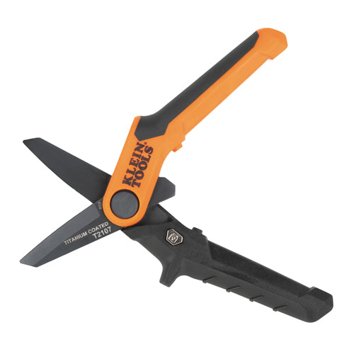 Klein Tools T2107, Compact Titanium-Coated Utility Shears, 7-Inch