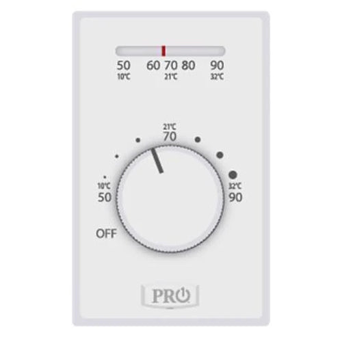 Alltemp 78-T501ML4, Pro1 T500 Series Non-Programmable Mechanical Thermostat, Heat Only, Line Voltage (110VA, 220VAC), 4 Wire
