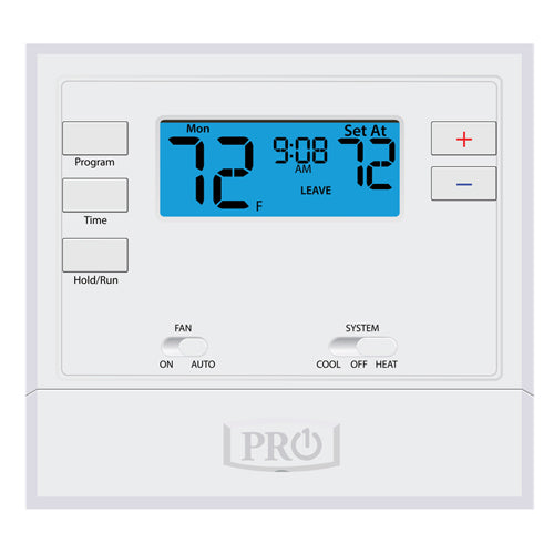 Alltemp 78-T605-2, Pro1 T600 Series Programmable Thermostat, Conventional, Single Stage, Battery or Hardwire (24V)