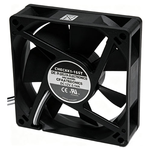 Rotom T8-RF280, CFA128025MS, DC Axial Fan, 80mm × 80mm × 25mm, 12 VDC, 37 CFM, Sleeve Bearing, Plastic Impeller, 30dB (A) Noise, Wire Leads Connection