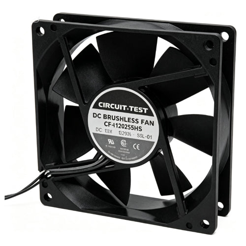 Rotom T8-RF287, CFA129225LS-2, DC Axial Fan, 92mm × 92mm × 25mm, 12 VDC, 41.5 CFM, Sleeve Bearing, Plastic Impeller, 28dB (A) Noise, Wire Leads Connection