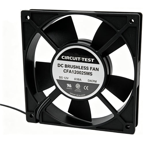 Rotom T8-RF292, CFA1212025LS, DC Axial Fan, 120mm × 120mm × 25mm, 12 VDC, 61.4 CFM, Sleeve Bearing, Plastic Impeller, 38dB (A) Noise, Wire Leads Connection