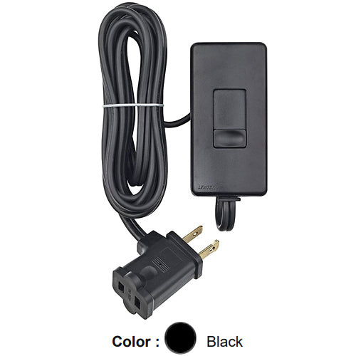 Leviton TBL03-10E, Table Top Plug In Lamp Dimmer, 150W LED and CFL, 300W Incandescent, 120 Volt, 60Hz, 6ft Polarized Cord, Black