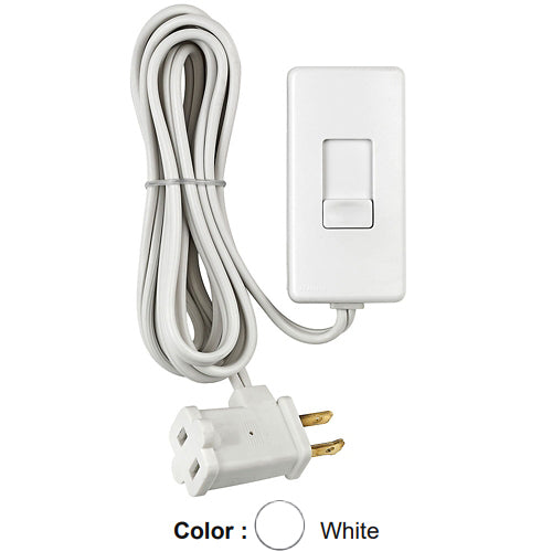 Leviton TBL03-10W, Table Top Plug In Lamp Dimmer, 150W LED and CFL, 300W Incandescent, 120 Volt, 60Hz, 6ft Polarized Cord, White