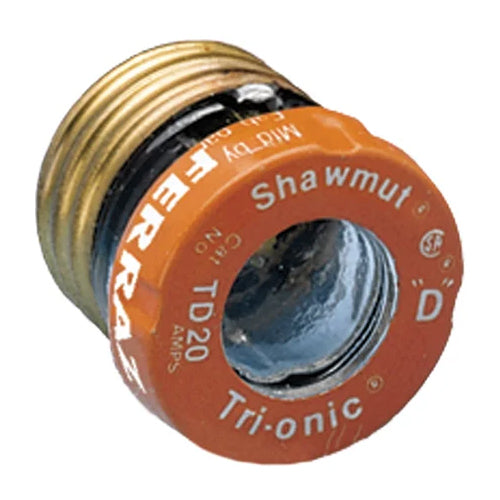 Mersen TD20, Plug Fuse, Time-Delay, 125VAC, 20A, Screw, Visual Indicator