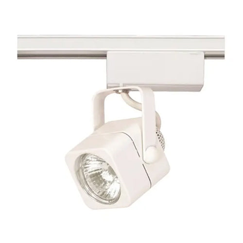 Satco TH232, 1-Light MR16 Halogen Square Track Head, 50W, 12V, Miniature 2 Pin Round Base, White Finish