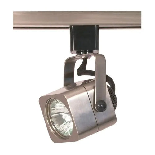 Satco TH314, 1-Light MR16 Halogen Square Track Head, 50W, 120V, Bi Pin GU10 Base, Brushed Nickel Finish