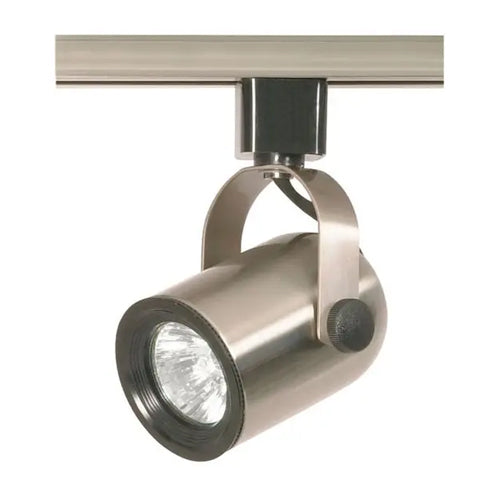Satco TH317, 1-Light MR16 Halogen Round Back Track Head, 50W, 120V, Bi Pin GU10 Base, Brushed Nickel Finish