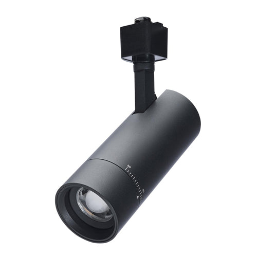 Satco TH732, 15W LED Track Head, 20° to 50° Adjustable Beam Spread, 120V, 1050 Lumens, 5 CCT Selectable, Dimmable, Matte Black Finish