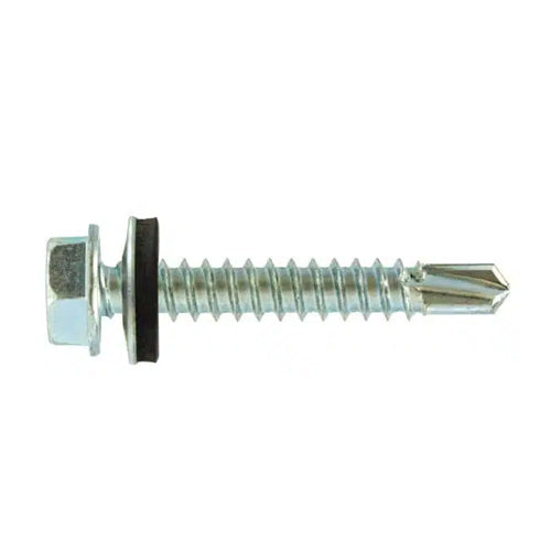 UCAN THW 144BN, Hex Washer Head Screws With Bonded Epdm Washers, Bulk Packs, 3 Point, 1/4-14 x 4″, 500 Packs