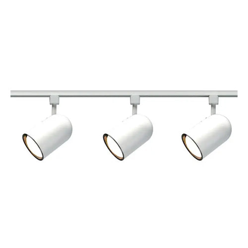 Satco TK322, 3-Light, R30 Bullet Cylinder Track Kit, 4 foot Track, 75W, 120V, Medium Base, White Finish