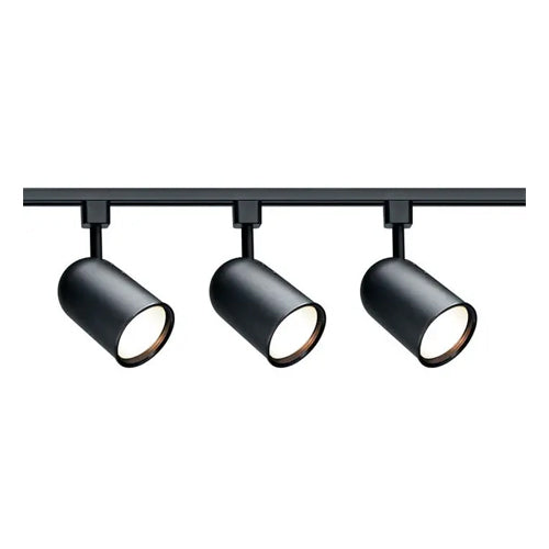 Satco TK323, 3-Light, R30 Bullet Cylinder Track Kit, 4 foot Track, 75W, 120V, Medium Base, Black Finish