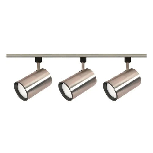 Satco TK341, 3-Light, R30 Straight Cylinder Track Kit, 4 foot Track, 75W, 120V, Medium Base, Brushed Nickel Finish