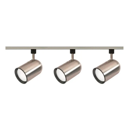 Satco TK342, 3-Light, R30 Bullet Cylinder Track Kit, 4 foot Track, 75W, 120V, Medium Base, Brushed Nickel Finish