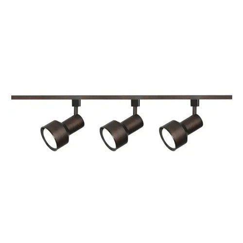 Satco TK361, 3-Light, R30 Step Cylinder Track Kit, 4 foot Track, 75W, 120V, Medium Base, Russet Bronze Finish