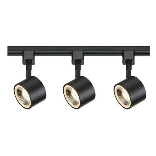 Satco TK404, 3 Light, Round Track Lighting Kit, 4 foot Track, 12W LED per Head, 120V, 3060 Lumens, 3000K Warm White, 36 Deg. Beam, Dimmable, Black Finish