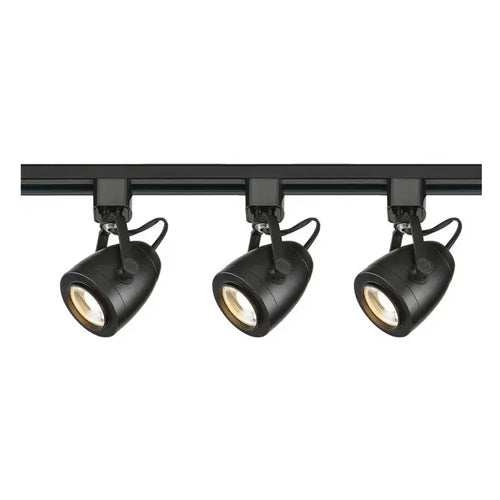 Satco TK414, 3 Light, Pinch Back Track Lighting Kit, 4 foot Track, 12W LED per Head, 120V, 3060 Lumens, 3000K Warm White, 36 Deg. Beam, Dimmable, Black Finish