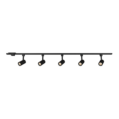 Liteline TK6006-BK-KIT, 6' Extrusion, Center Feed, 5 × DA2012 Track Fixtures, Black Finish, Ships Components All Together