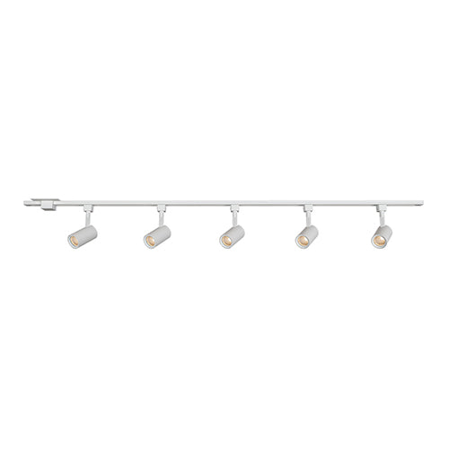 Liteline TK6006-WH-KIT, 6' Extrusion, Center Feed, 5 × DA2012 Track Fixtures, White Finish, Ships Components All Together