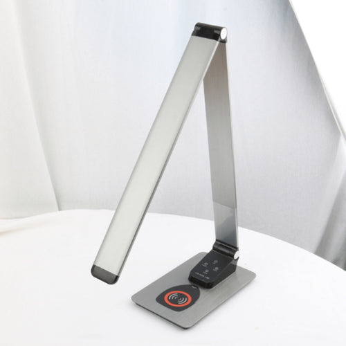 Litup TL2112SS, Q1 Wireless Charging Table Lamp with Color Temperature Adjustment, 3000-6000K, Stainless Steel Finish