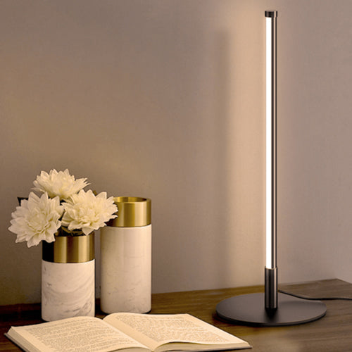 Litup TL2113BK, 18'' LED Stick Table Lamp, 12W, 110-265V, 1000 Lumens, 3500K, Dimmable, Black Finish