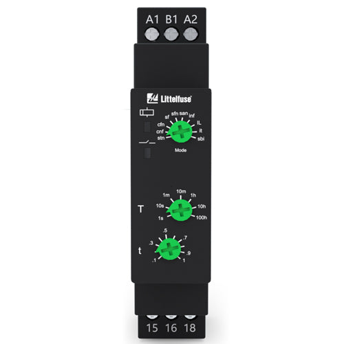 Littelfuse TMM175-11-0, Multifunction Timer, DIN Rail Mount, 0.1S-100Hrs, 5A One Changeover Contact Output, Operates on 12-240 VAC/DC