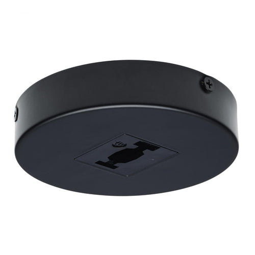 Satco TP247, Single Monopoint Adapter, Round, Black Finish