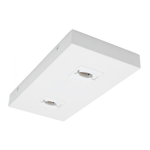 Satco TP252, Double Monopoint Adapter, Rectangular, White Finish