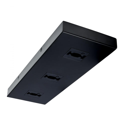 Satco TP253, Triple Monopoint Adapter, Rectangular, Black Finish