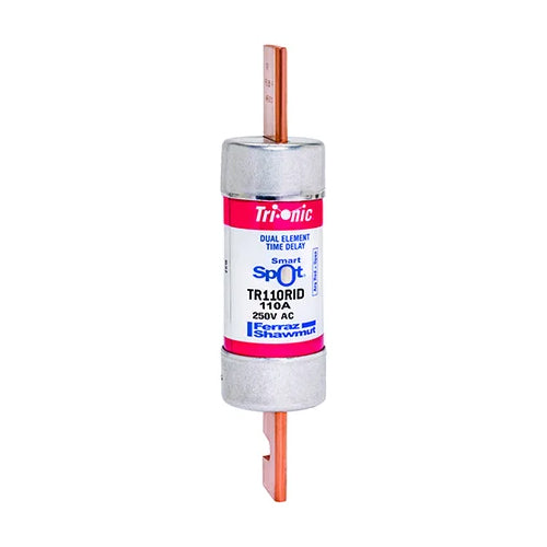 Mersen TR110RID, TR-R 110A Class RK5 Time-Delay Fuse, 250VAC/DC, with SmartSpot Blown Fuse Indicator