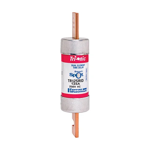 Mersen TR125RID, TR-R 125A Class RK5 Time-Delay Fuse, 250VAC/DC, with SmartSpot Blown Fuse Indicator