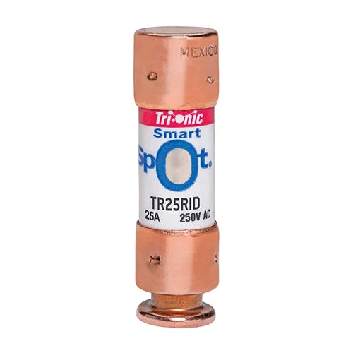 Mersen TR25RID, TR-R 25A Class RK5 Time-Delay Fuse, 250VAC/160VDC, with SmartSpot Blown Fuse Indicator