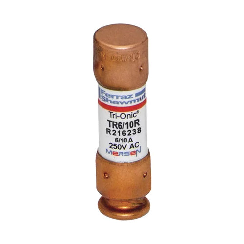Mersen TR6/10R, TR-R 0.6A Class RK5 Time-Delay Fuse, 250VAC/DC, Ferrule
