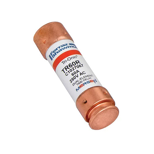 Mersen TR60R, TR-R 60A Class RK5 Time-Delay Fuse, 250VAC/DC, Ferrule
